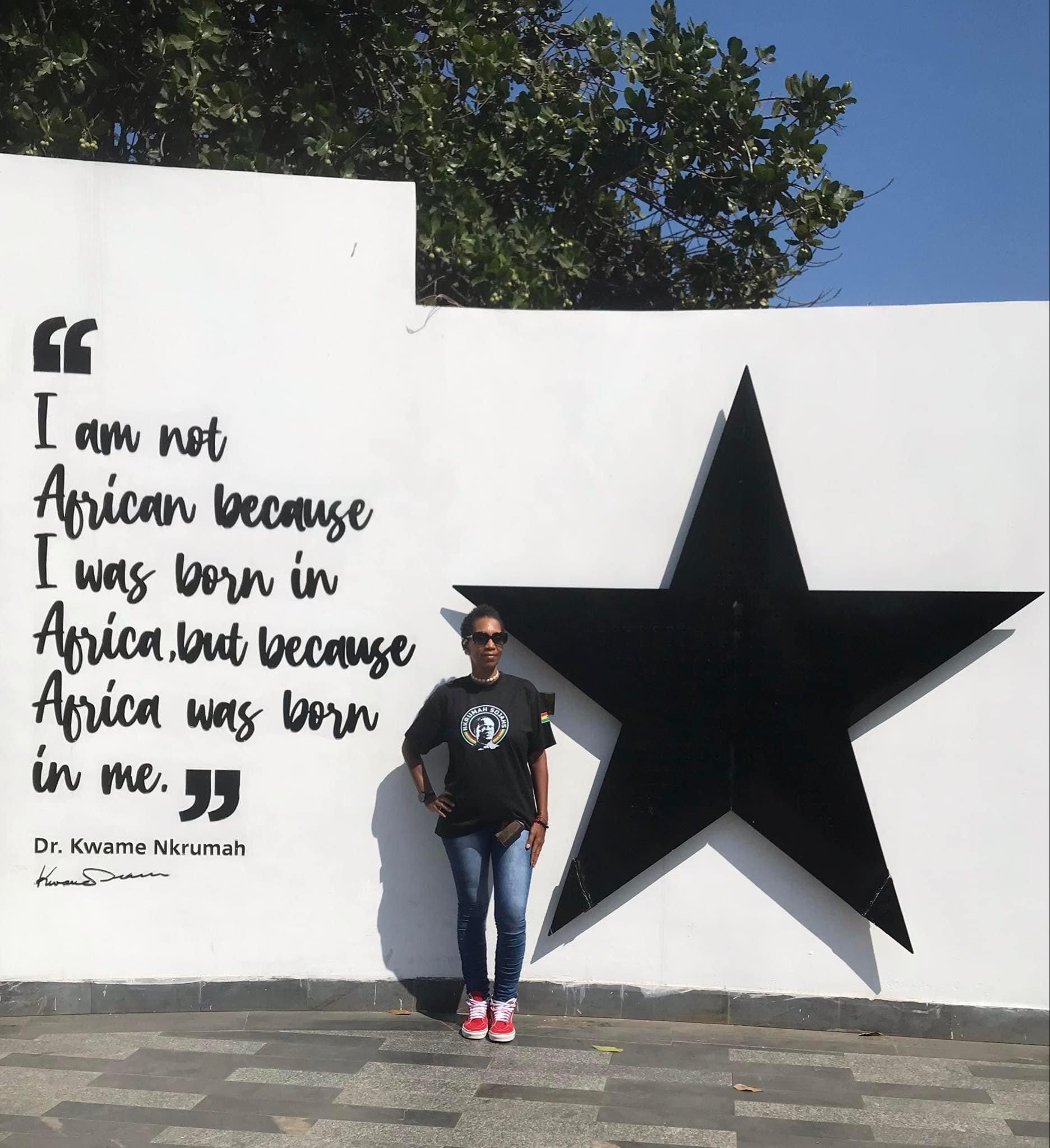 Chief Myra at Nkrumah quote wall